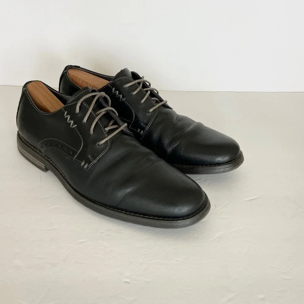 Original Penguin Walter Black Leather Oxford Dress Shoes Mens 11 OP100688W